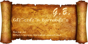Góczán Barnabás névjegykártya